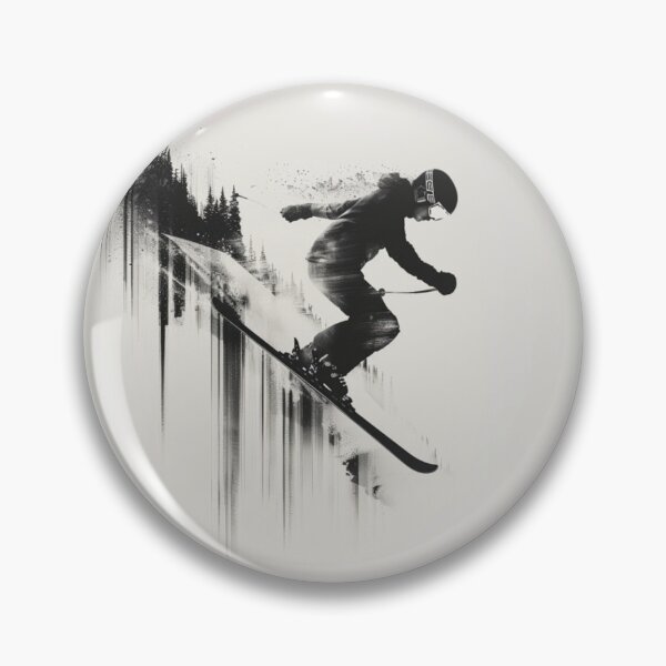 Item preview, Dynamic ski jump monochrome colour palette Active Outdoors Inspired Art designed and sold by CDC40.