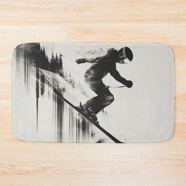 Item preview, Dynamic ski jump monochrome colour palette Active Outdoors Inspired Art designed and sold by CDC40.