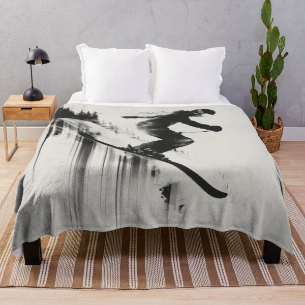 Item preview, Dynamic ski jump monochrome colour palette Active Outdoors Inspired Art designed and sold by CDC40.