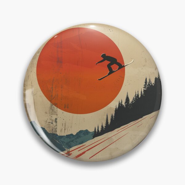 Item preview, Dynamic ski jump retro-inspired backdrop Active Outdoors Inspired Art designed and sold by CDC40.
