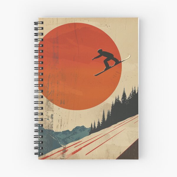 Item preview, Dynamic ski jump retro-inspired backdrop Active Outdoors Inspired Art designed and sold by CDC40.