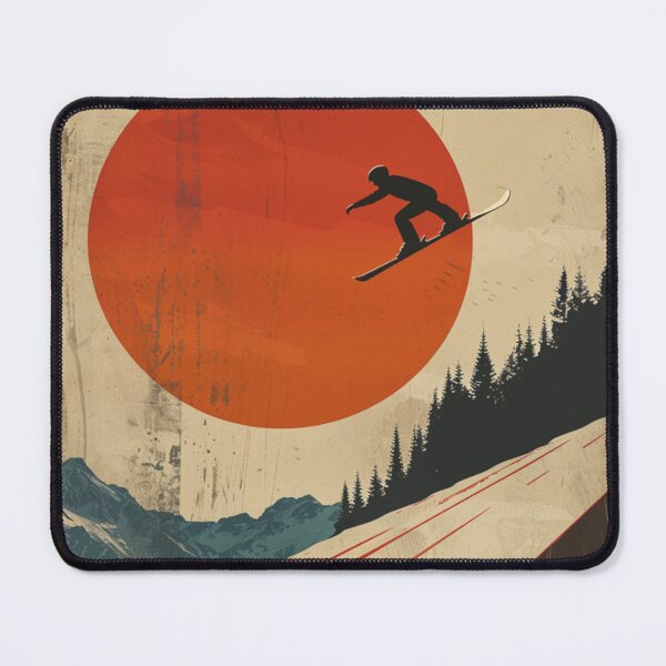 Item preview, Dynamic ski jump retro-inspired backdrop Active Outdoors Inspired Art designed and sold by CDC40.