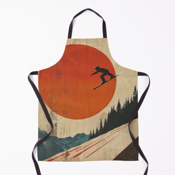 Item preview, Dynamic ski jump retro-inspired backdrop Active Outdoors Inspired Art designed and sold by CDC40.