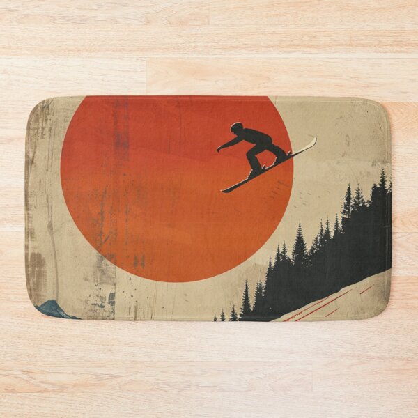 Item preview, Dynamic ski jump retro-inspired backdrop Active Outdoors Inspired Art designed and sold by CDC40.