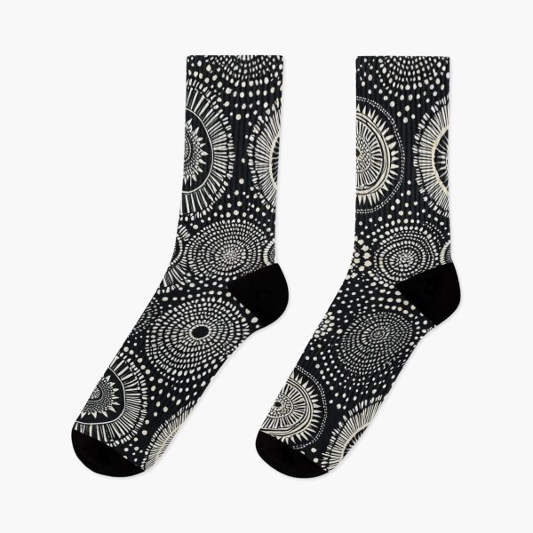 Item preview, RogerPattern - "Starry Night Circles: A Contemporary Black and White Print" designed and sold by RogerPattern.