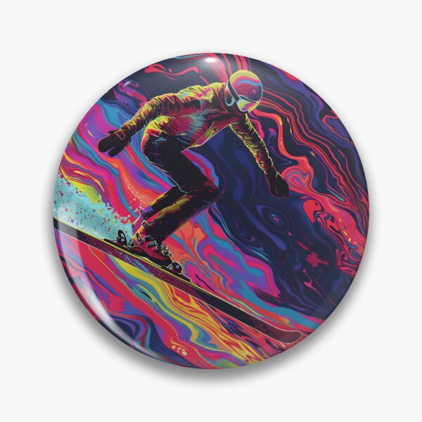 Item preview, Dynamic ski jump psychedelic twist Active Outdoors Inspired Art designed and sold by CDC40.