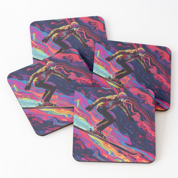 Item preview, Dynamic ski jump psychedelic twist Active Outdoors Inspired Art designed and sold by CDC40.