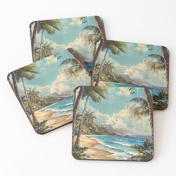 Item preview, Vintage Tropical Hawaiian Beach Cove Art designed and sold by LVTFCOarts.