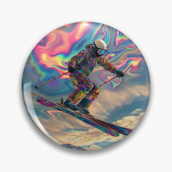 Item preview, Dynamic ski jump psychedelic twist Active Outdoors Inspired Art designed and sold by CDC40.