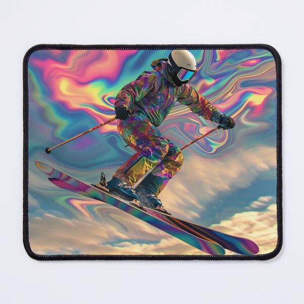 Item preview, Dynamic ski jump psychedelic twist Active Outdoors Inspired Art designed and sold by CDC40.