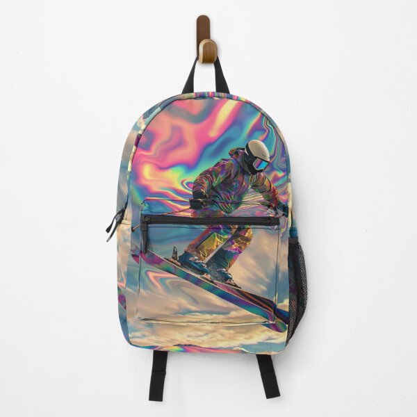 Item preview, Dynamic ski jump psychedelic twist Active Outdoors Inspired Art designed and sold by CDC40.