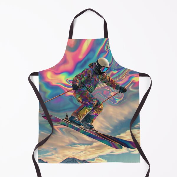 Item preview, Dynamic ski jump psychedelic twist Active Outdoors Inspired Art designed and sold by CDC40.