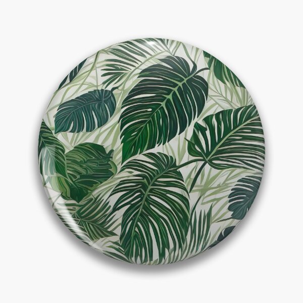 Item preview, Exotic jungle pattern palm leaves in various shades of green designed and sold by Frostquest.