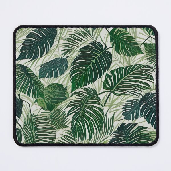 Item preview, Exotic jungle pattern palm leaves in various shades of green designed and sold by Frostquest.