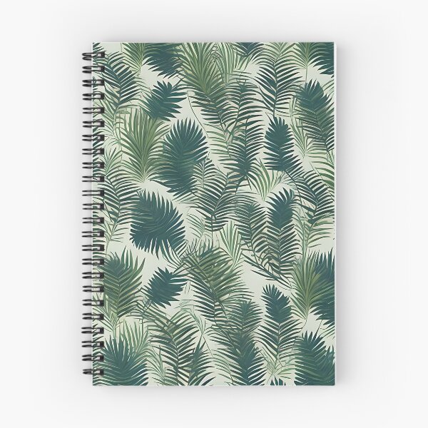 Item preview, Exotic jungle pattern palm leaves in various shades of green designed and sold by Frostquest.