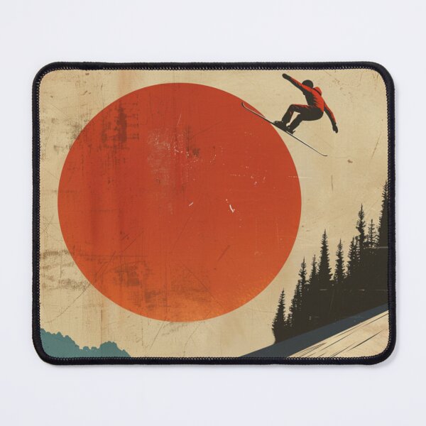 Item preview, Dynamic ski jump retro-inspired backdrop Active Outdoors Inspired Art designed and sold by CDC40.