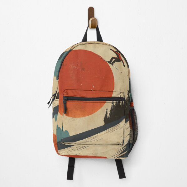 Item preview, Dynamic ski jump retro-inspired backdrop Active Outdoors Inspired Art designed and sold by CDC40.
