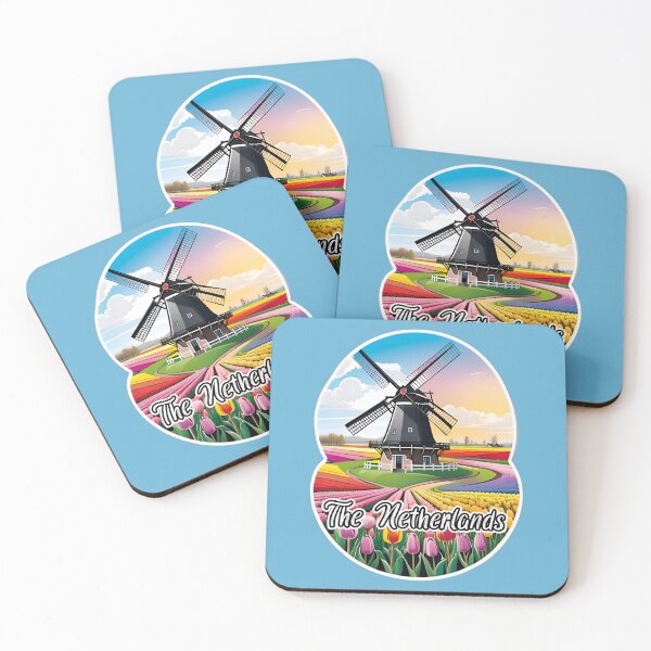 Item preview, Windmill In Tulip Fields In The Netherlands designed and sold by TheArtOfPat.