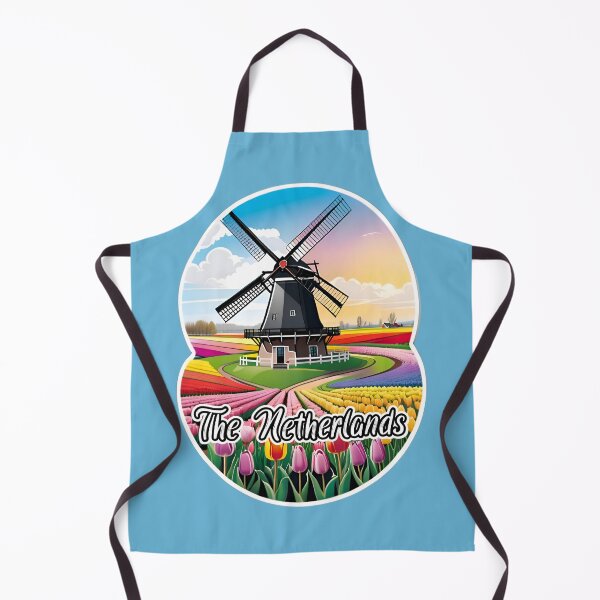 Aperçu de l'œuvre Windmill In Tulip Fields In The Netherlands créée et vendue par TheArtOfPat.