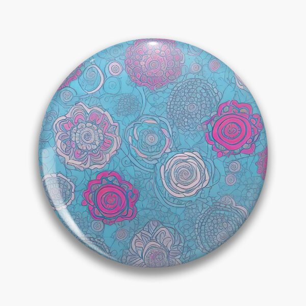Item preview, Retro floral splendor abstract design on a turquoise background with purple accents designed and sold by Frostquest.
