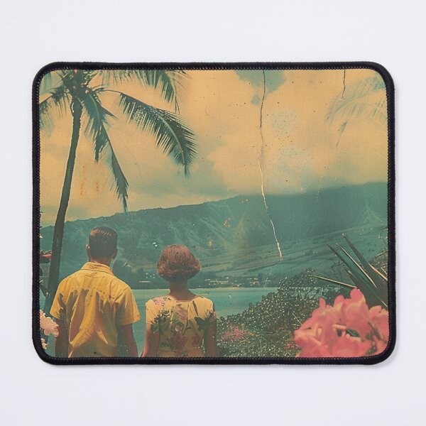Item preview, Vintage Hawaiian Vacation Cute Couple Photo Art designed and sold by LVTFCOarts.