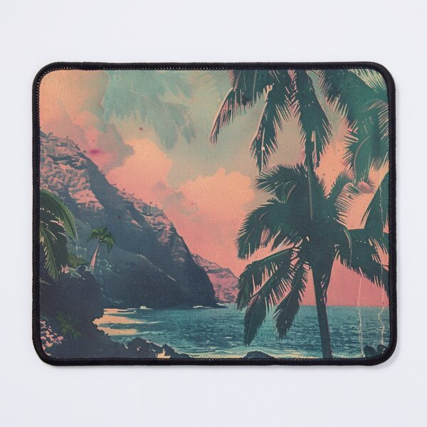 Item preview, Vintage Hawaii Beach Cove Evening Nostalgic Art designed and sold by LVTFCOarts.