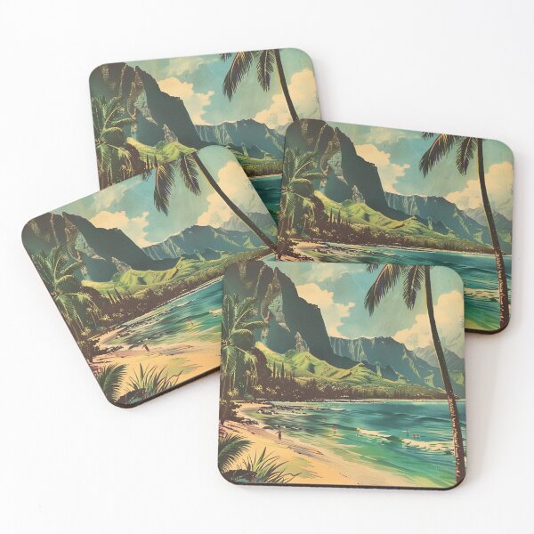 Item preview, Vintage Tropical Hawaiian Kauai Coast Scenery designed and sold by LVTFCOarts.