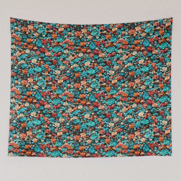 Item preview, Vibrant flowers seamless pattern retro vintage 80s design designed and sold by BorgSpareParts.