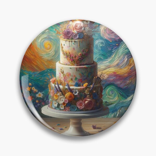 Item preview, 3-Tier Birthday Cake Painting designed and sold by Blink Art Studio.