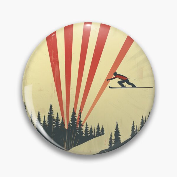 Item preview, Dynamic ski jump retro-inspired backdrop Active Outdoors Inspired Art designed and sold by CDC40.