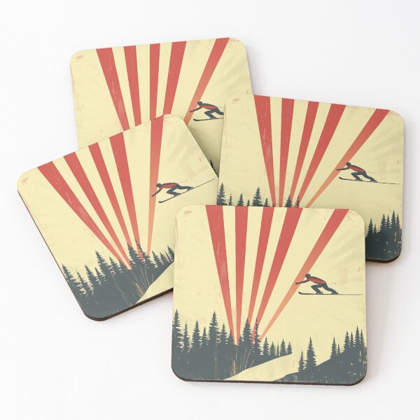 Item preview, Dynamic ski jump retro-inspired backdrop Active Outdoors Inspired Art designed and sold by CDC40.