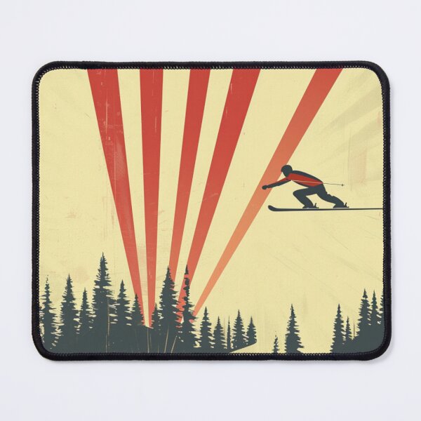 Item preview, Dynamic ski jump retro-inspired backdrop Active Outdoors Inspired Art designed and sold by CDC40.