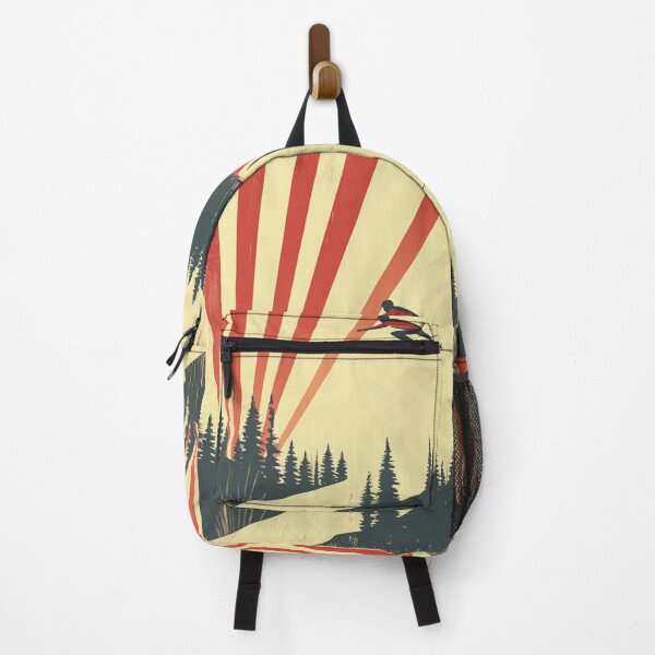 Item preview, Dynamic ski jump retro-inspired backdrop Active Outdoors Inspired Art designed and sold by CDC40.