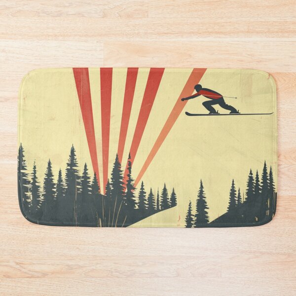 Item preview, Dynamic ski jump retro-inspired backdrop Active Outdoors Inspired Art designed and sold by CDC40.