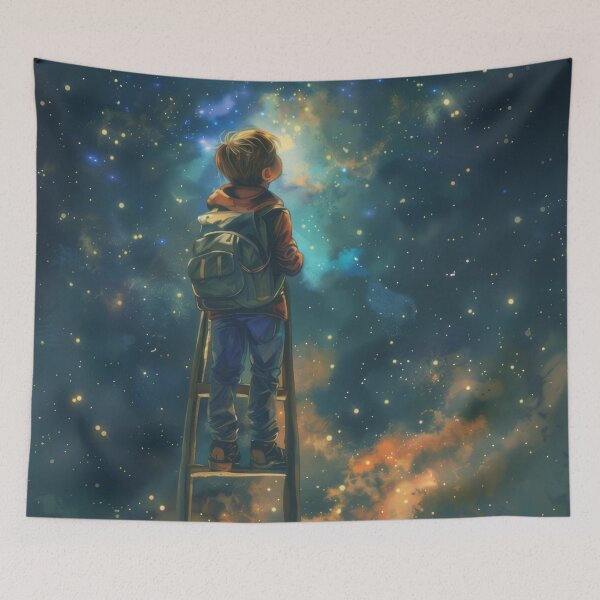 Item preview, Little boy wondering about the universe designed and sold by PrettyPinkSkies.