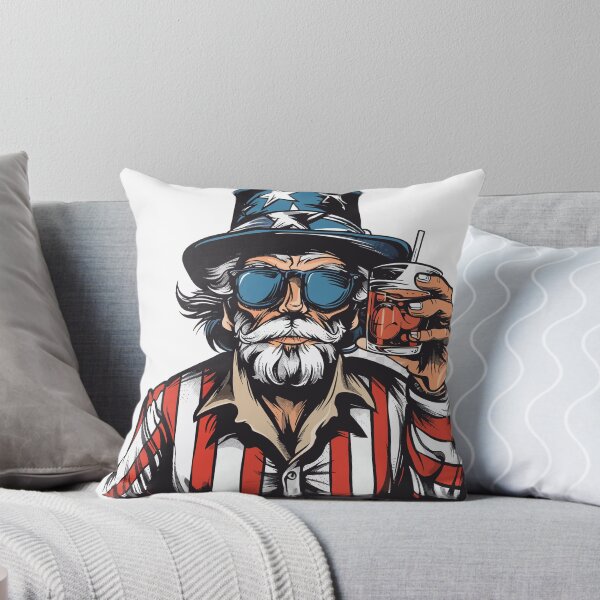 Item preview, Gruff Uncle Sam with a drink in his hand designed and sold by lawsonlee.