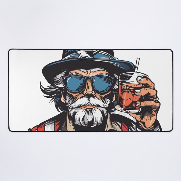 Item preview, Gruff Uncle Sam with a drink in his hand designed and sold by lawsonlee.