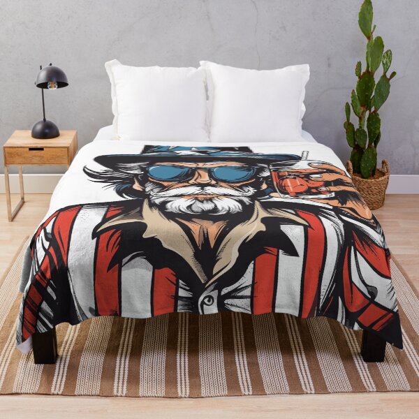 Item preview, Gruff Uncle Sam with a drink in his hand designed and sold by lawsonlee.