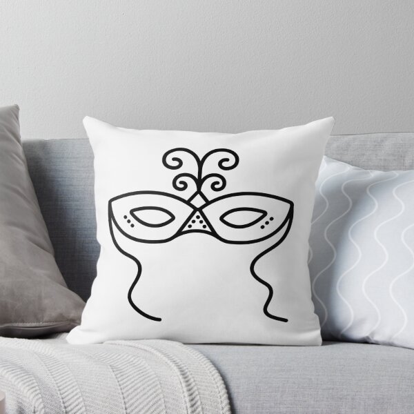 Item preview, Festive mask, black line illustration designed and sold by OM-lova.