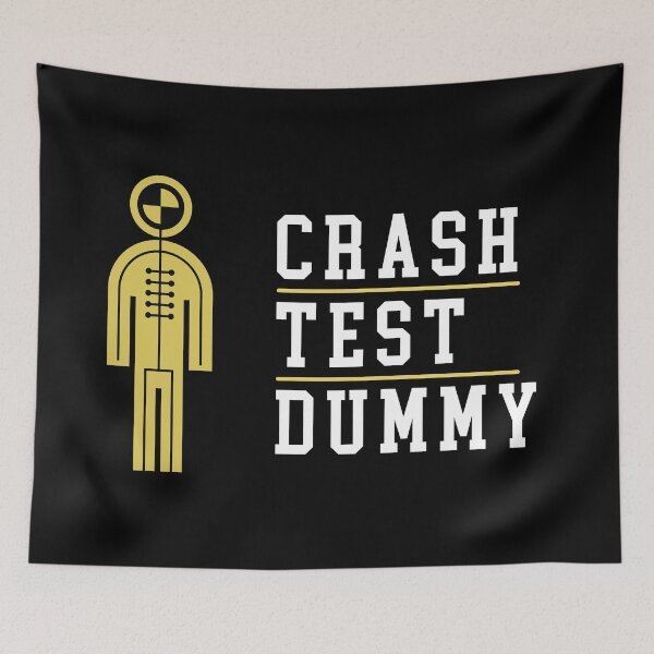 Item preview, Crash Test Dummy Stickman Yellow Safety Testman with White Light Text and Yellow Line Separated designed and sold by activlifewear.