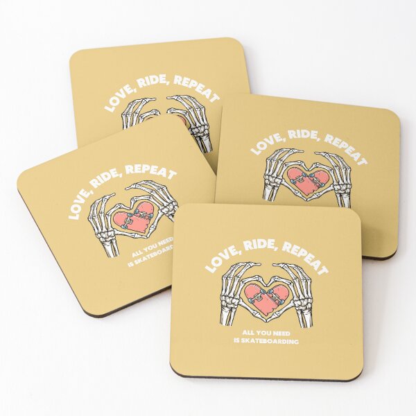 Item preview, Love, Ride, Repeat - All You Need Is Skateboarding | Yellow Background designed and sold by RM-Journey.
