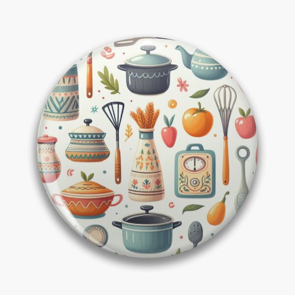 Item preview, Scandinavian Folk Art kitchen utensils pattern by heidiannemorris designed and sold by FOLK ART FUSION by heidiannemorris.