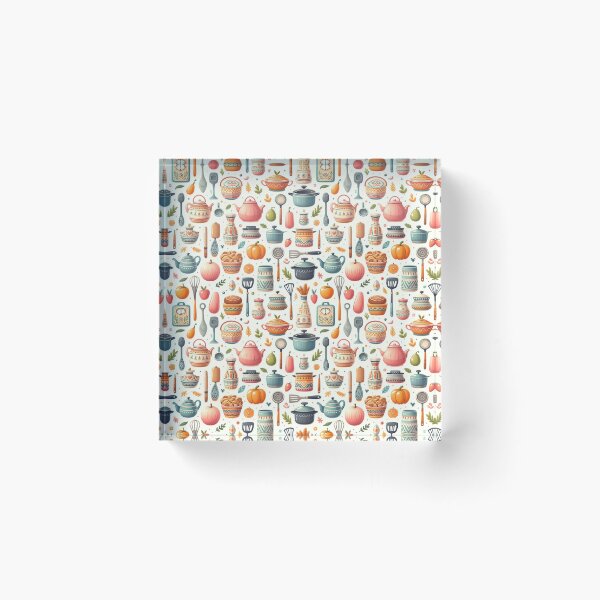 Item preview, Scandinavian Folk Art kitchen utensils pattern by heidiannemorris designed and sold by FOLK ART FUSION by heidiannemorris.