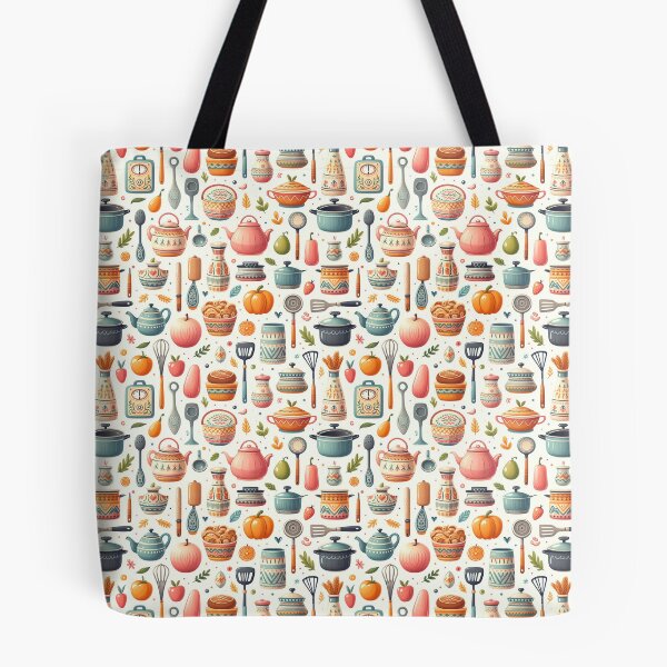 Item preview, Scandinavian Folk Art kitchen utensils pattern by heidiannemorris designed and sold by FOLK ART FUSION.