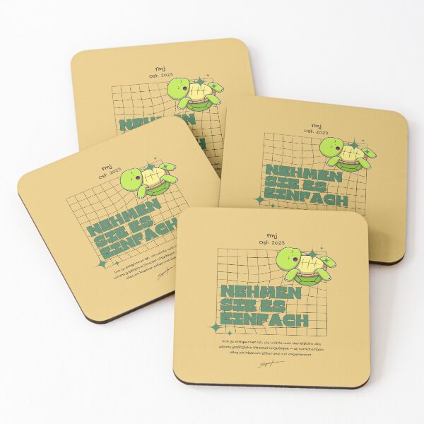Item preview, Nimm es leicht | Cute Sleeping Turtle Illustration | Yellow Background designed and sold by RM-Journey.