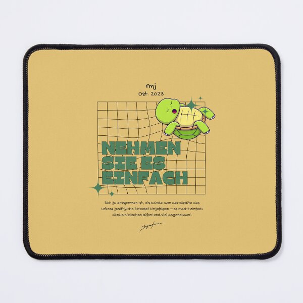 Item preview, Nimm es leicht | Cute Sleeping Turtle Illustration | Yellow Background designed and sold by RM-Journey.