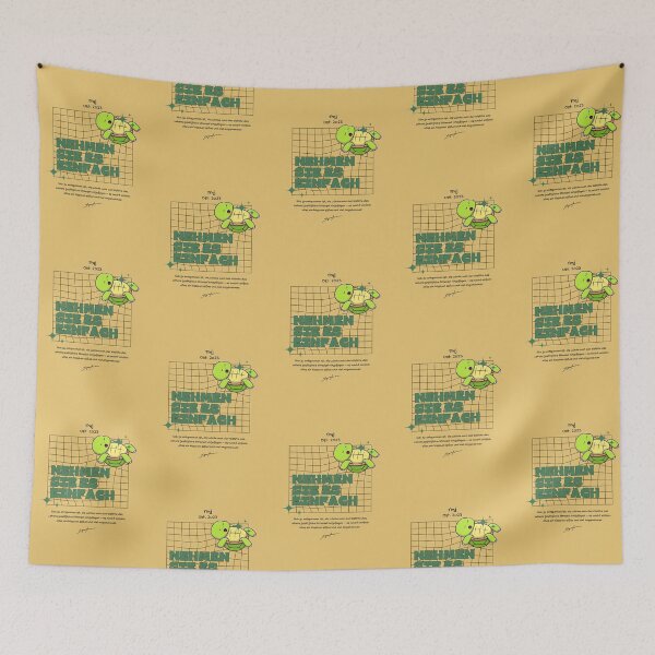 Item preview, Nimm es leicht | Cute Sleeping Turtle Illustration | Yellow Background designed and sold by RM-Journey.
