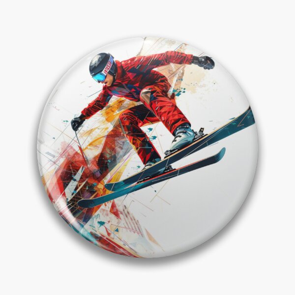 Item preview, Dynamic ski jumper mid flight  Active Outdoors Inspired Art designed and sold by CDC40.