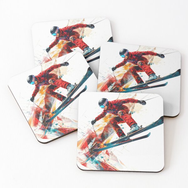 Item preview, Dynamic ski jumper mid flight  Active Outdoors Inspired Art designed and sold by CDC40.