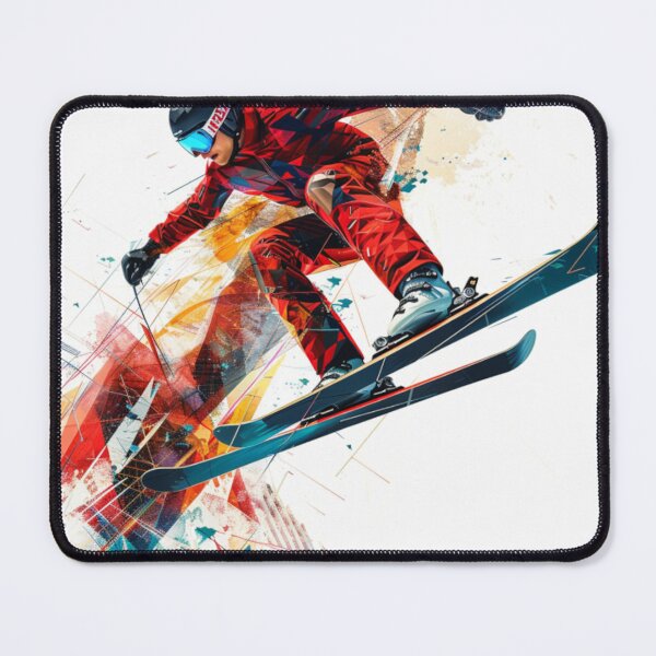 Item preview, Dynamic ski jumper mid flight Active Outdoors Inspired Art designed and sold by CDC40.